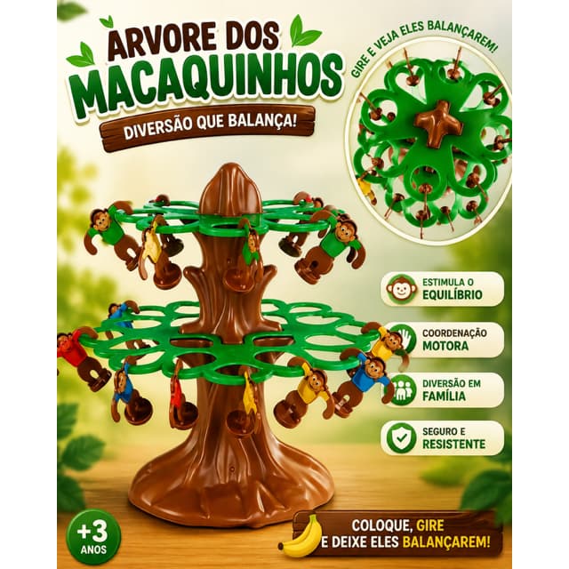 Brinquedo Educativo Macaco Looping Infantil Divertido Criativo Presente