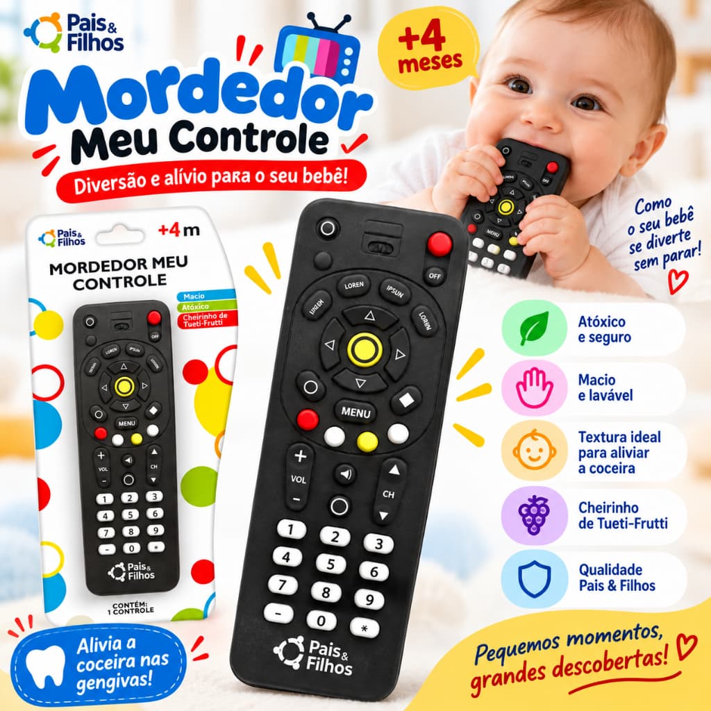 Mordedor Infantil Controle Remoto Pais e Filhos – Alívio para a Dentição