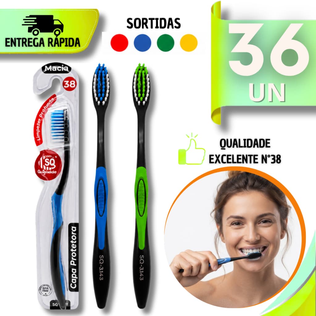 Utilidade Escova Dental Macia Adulto  Cor Sortida Sorriso Saudável Qualidades Premium