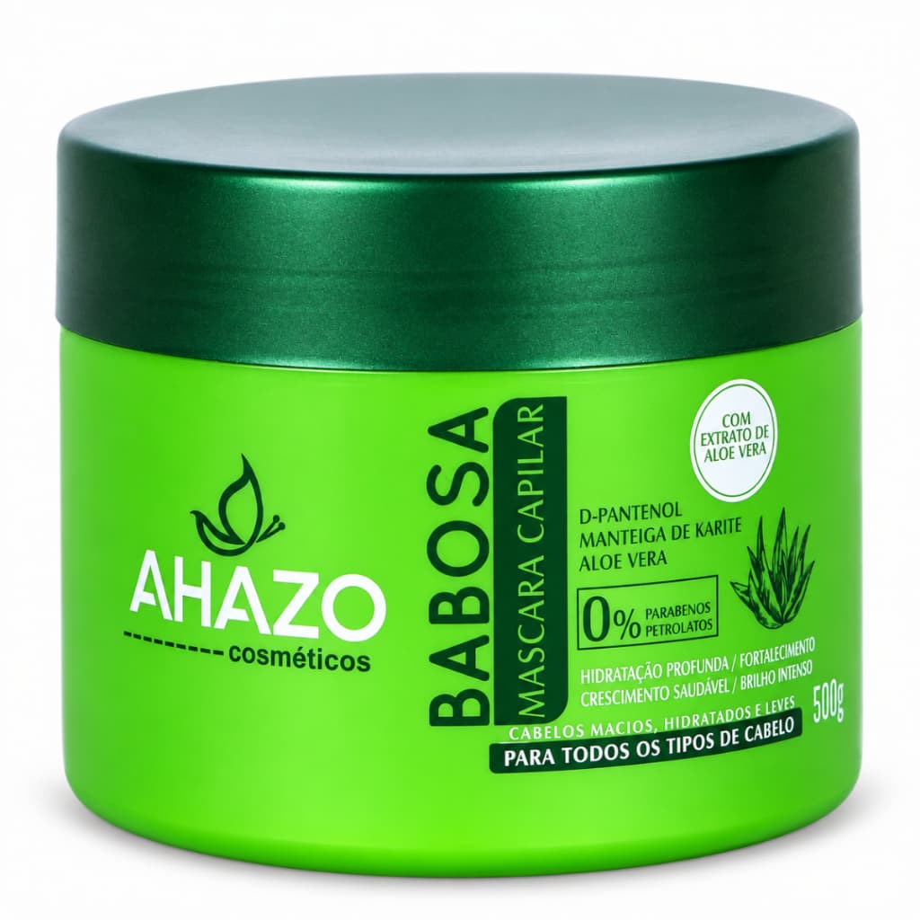 Máscara de hidratação Babosa 500g Creme Capilar Crescimento Cabelo e Brilho Ahazo