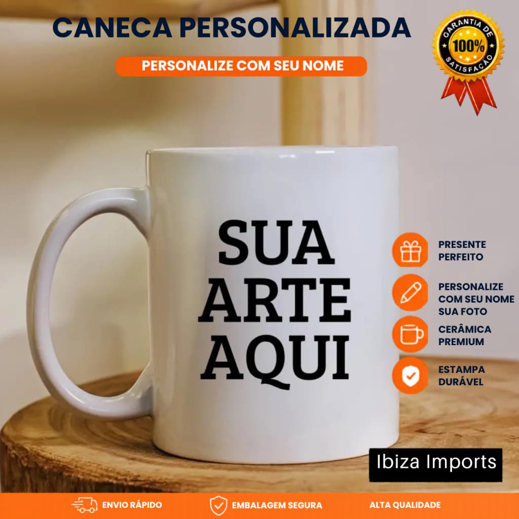 Caneca Personalizada Com Foto Sua Arte Aniversários Presentes Festas Brindes Empresa
