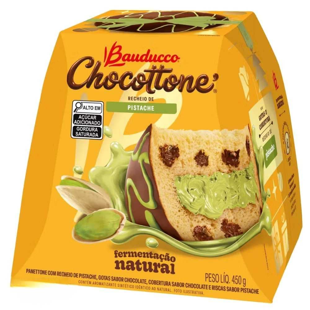 Chocottone Bauducco Recheio de Pistache 450g Bauducco Especial Natal