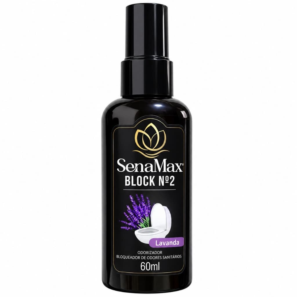 Bloqueador de Odores Sanitários SenaMax Block Nº2 Lavanda 60ml Odorizador para Vaso Sanitário