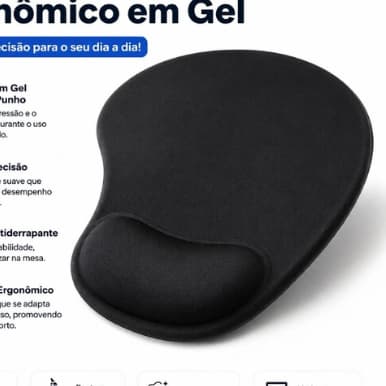 Mouse Pad Ergonômico de Neoprene - Conforto e Precisão com Apoio de Punho