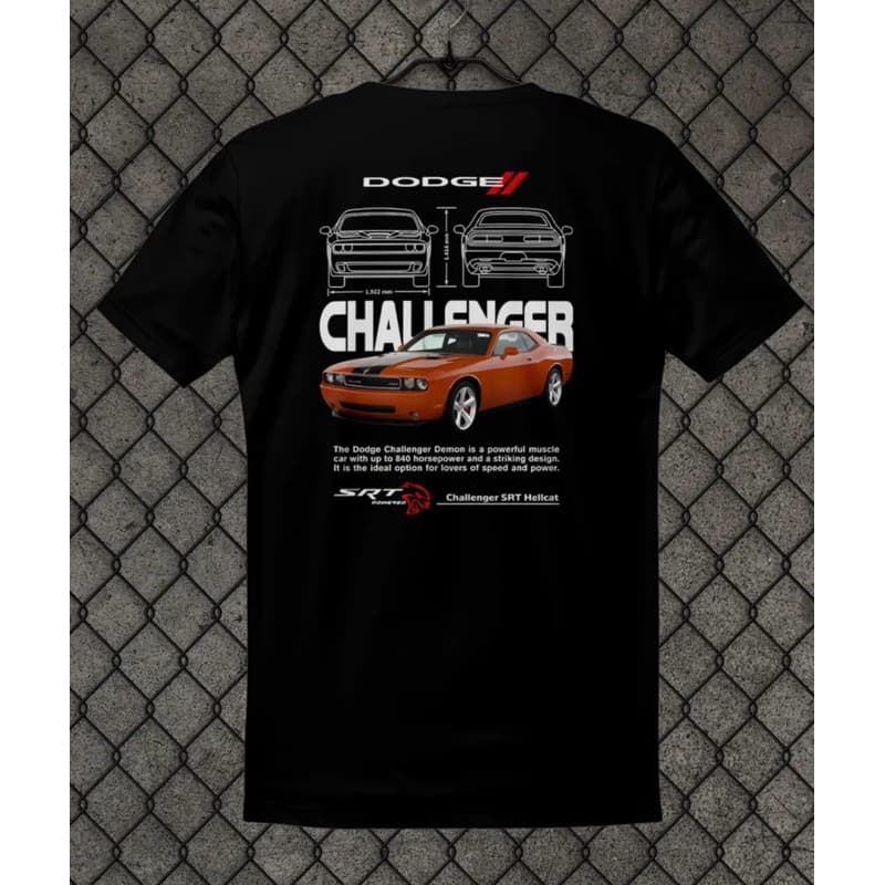 Camiseta Dodge Challenger SRT Hellcat 100% Algodão Masculina Feminina Lançamento