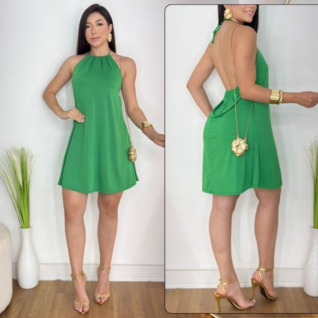 Vestido Feminino Leve Fresquinho Malha Fluity Premium Soltinho Amarração No Pescoço Com Bojo Moda Tendência Vestidinho