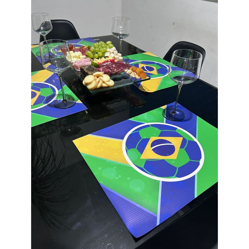 Jogo Americano Mesa posta sete de setembro Brasil Supla Futebol  - Kits com 2, 4, 6, 8, 10 ou 12 unidades