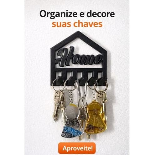 Porta Chaves Decorativo Para Parede Home 3D com dupla face