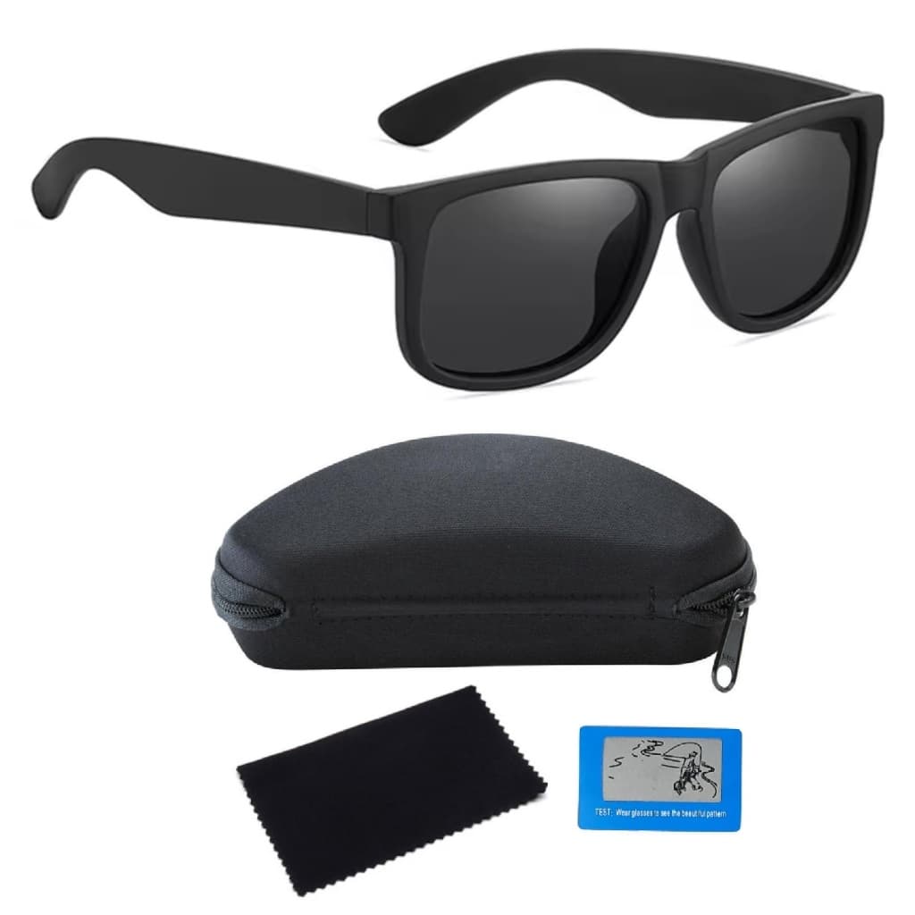 Óculos de Sol Quadrado Polarizado Proteção UV400 Premium Design Moderno Tendência 2026 + Acessórios