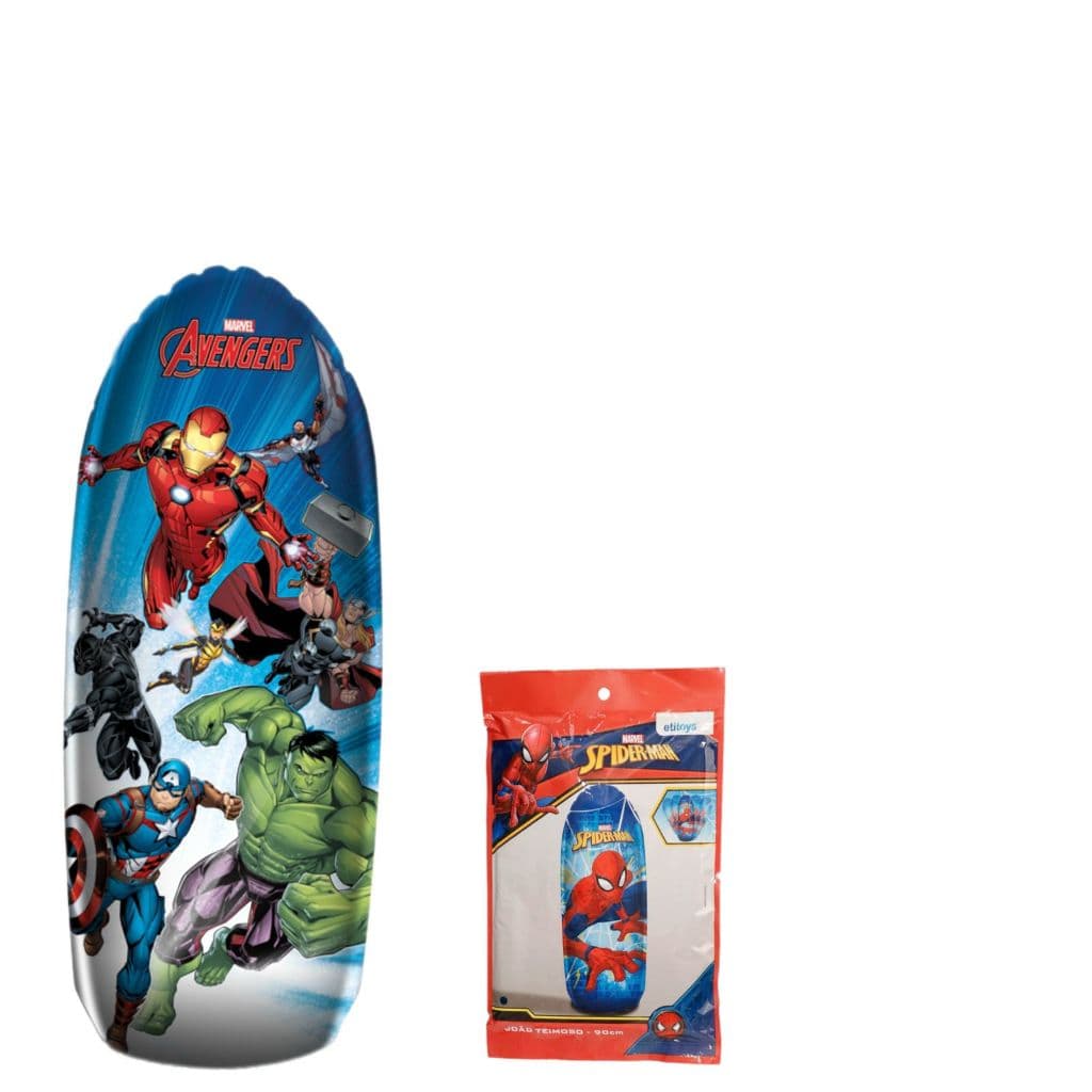 João Bobo Inflável Marvel 90cm para Crianças Bate Volta Sozinho Homem‑Aranha Brinquedo Infantil