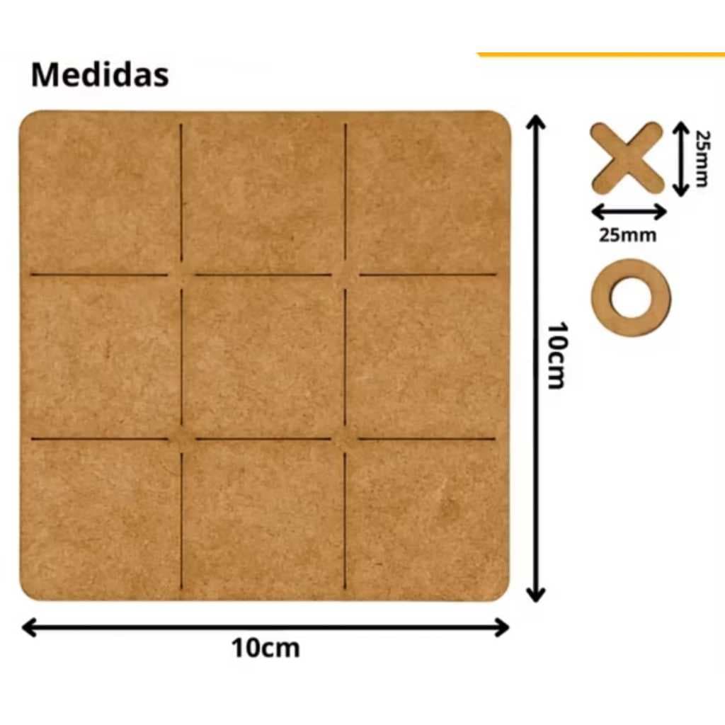 30 Jogos Da Velha Tabuleiro 10cm Em MDF 3mm Ideal Para Festa Presentes Lembrancinhas