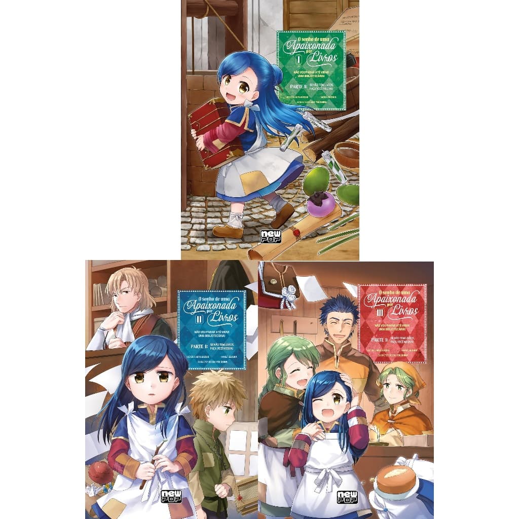 KIT Mangás O Sonho de Uma Apaixonada por Livros, 1 ao 3 – Suzuka (NOVOS e LACRADOS)