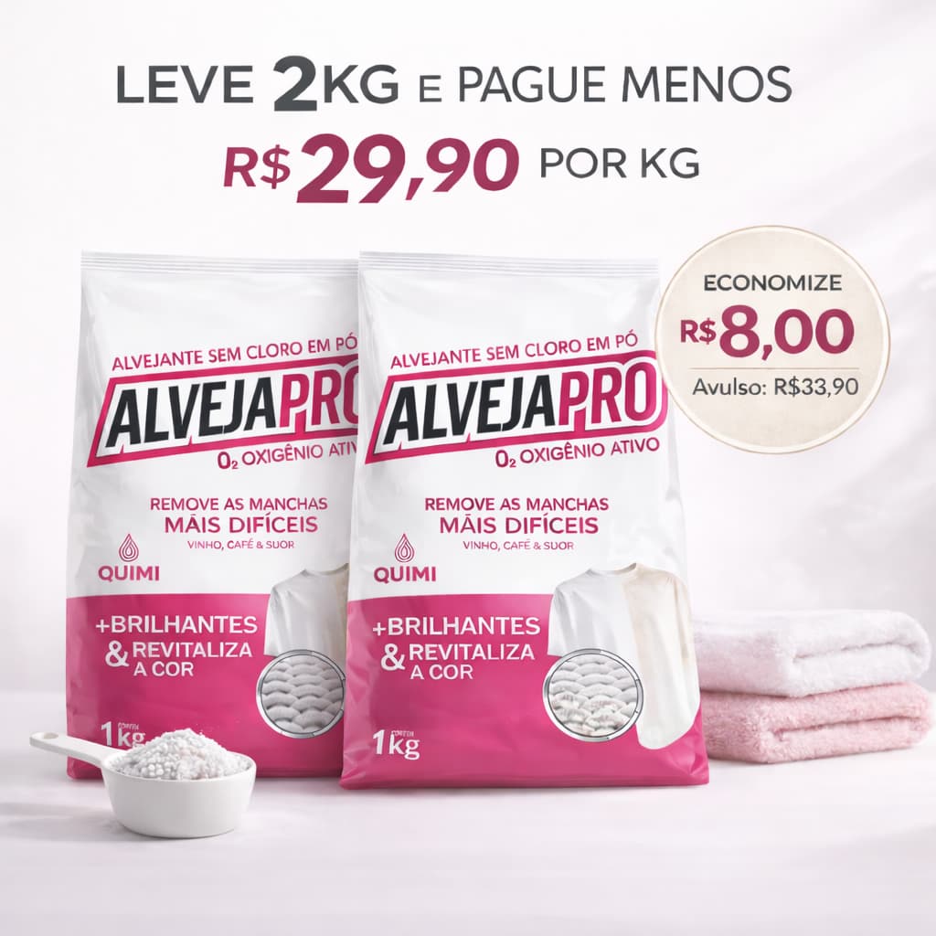 2kg Percarbonato de Sódio 100% Puro AlvejaPRO Original Sem Misturas