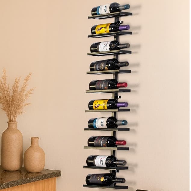 Adega Para Vinhos de Parede Vertical 10 Garrafas – Adega em Metalon Resistente 110cm