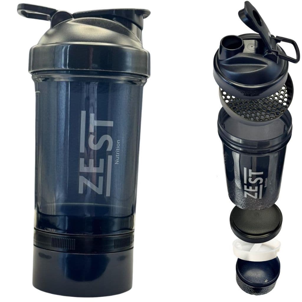 Coqueteleira academia Shaker Smart trio Zest 500ml Porta Suplemento Capsula e pó BPA Free sem cheiro