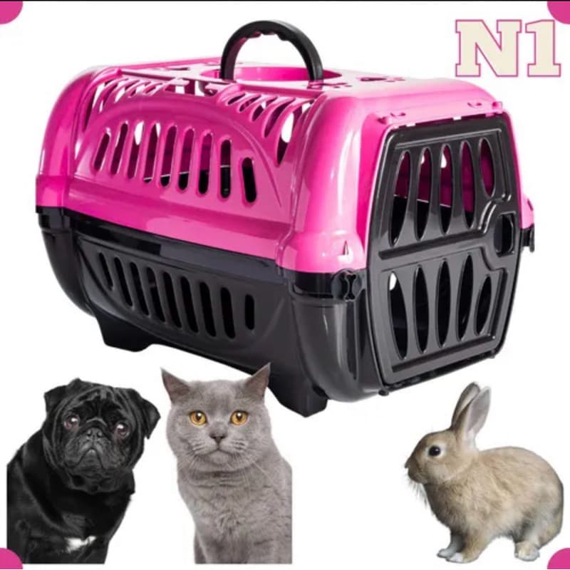 Caixa Transporte Pet até  6kg Cachorro Gato Coelho Caixa Viagem Pet Portátil Ventilada Resistente para Animais Pequenos