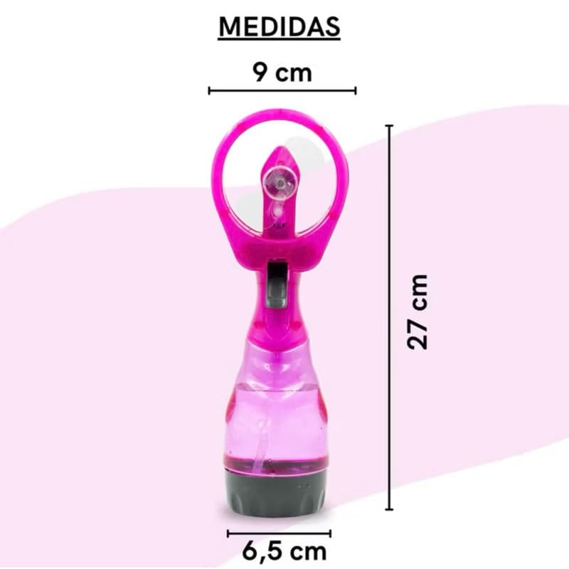 Mini Ventilador e Lança Água a pilha Borrifador De Mão Spray Água Verão