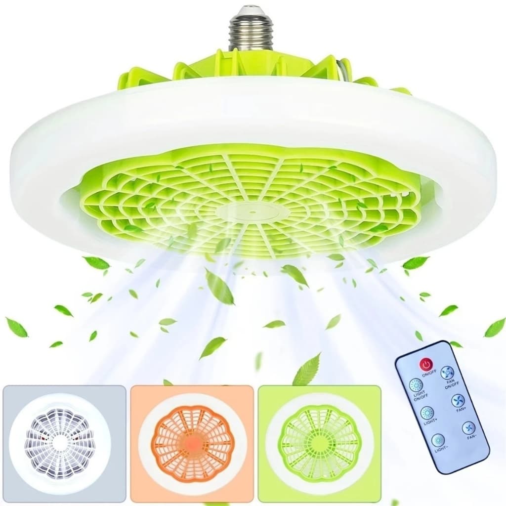 Lâmpada com Ventilador De Teto Silencioso Bivolt 2em1