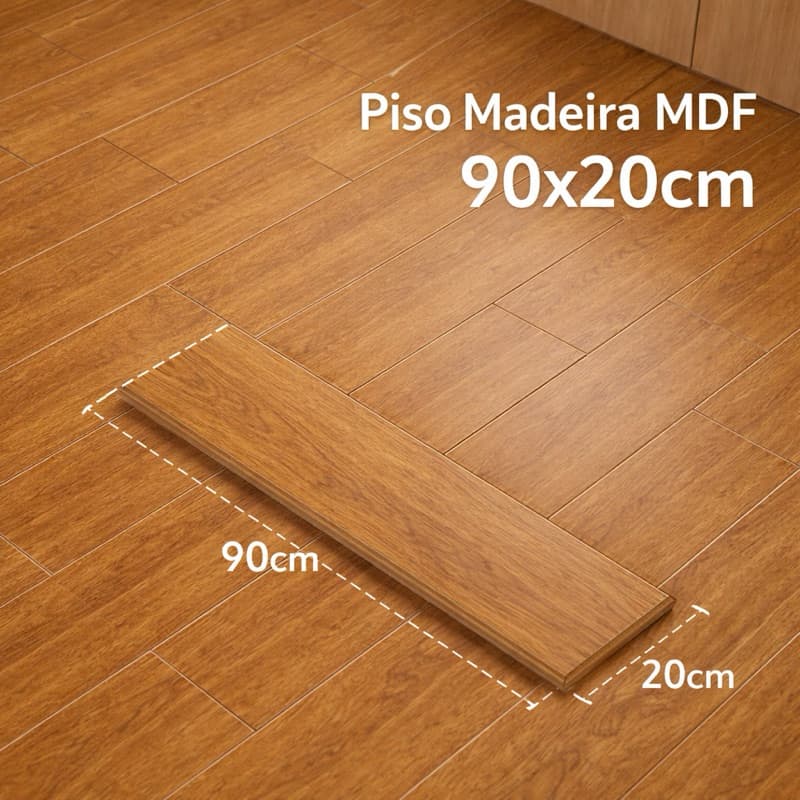 Kit 20 PISO MDF PREMIUM EFEITO MADEIRA 90x20cm ALTA QUALIDADE Sala Tv Quarto Escritório Cozinha