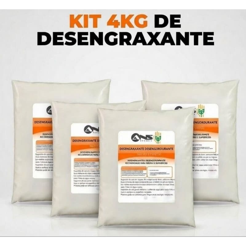 kit 4kg Desengraxante e Desengordurante 1kg - Eficaz, Versátil, Ecologicamente Correto