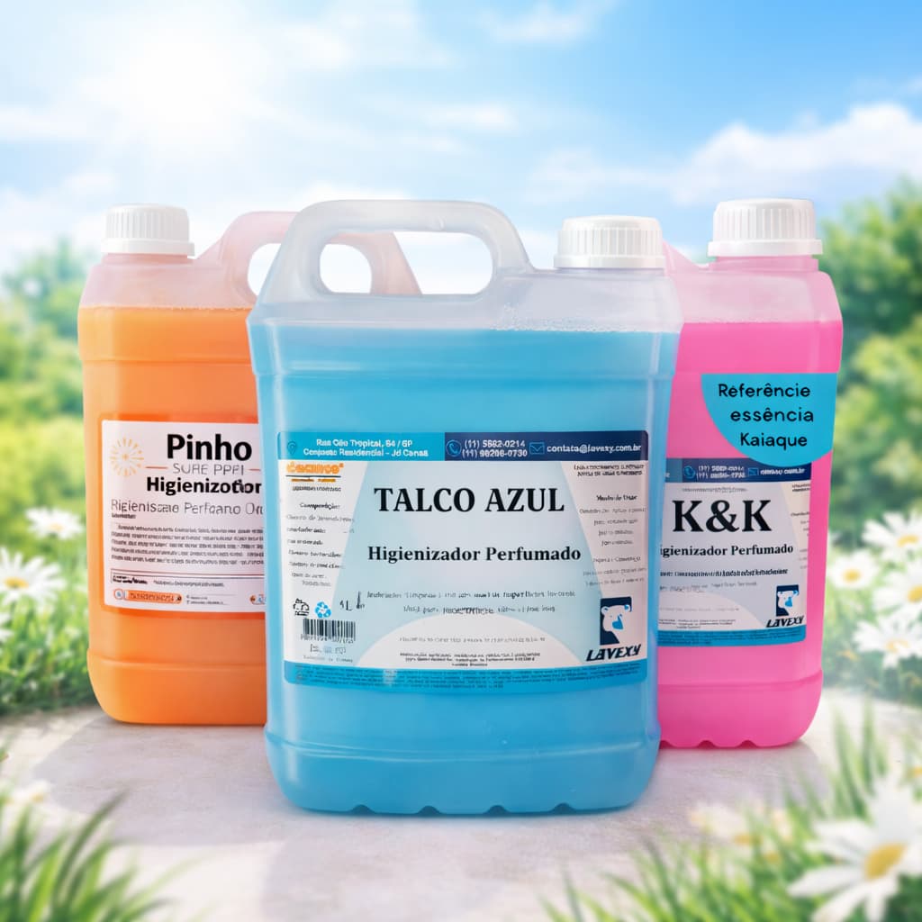 KIT 3 GALÕES HIGIENIZADOR PERFUMADO DESINFETANTE BANHEIRO E QUINTAL