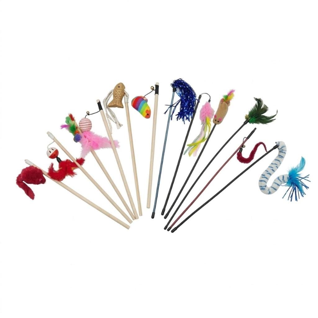 Brinquedo Interativo para Gatos Varinhas Kit Com 06 Unidades Sortidas