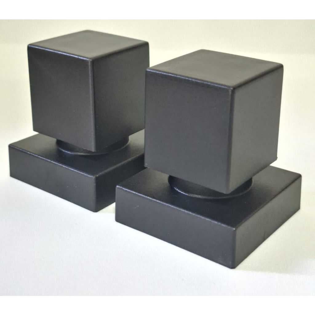 Kit 2 Acabamento Para Registro Quadrado Preto Chuveiro e Geral ABS Padrão Deca 1/2 e 3/4