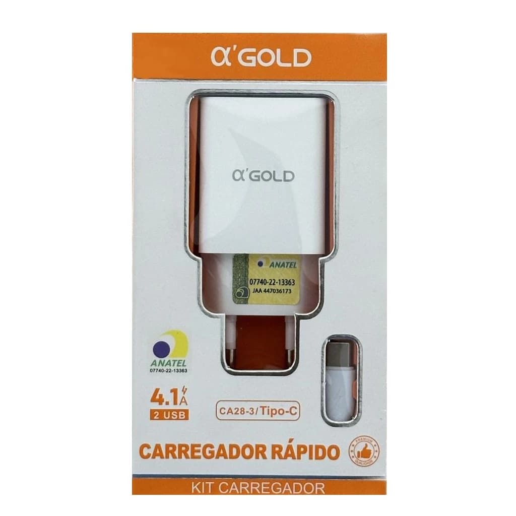 Carregador TIPO C A Gold Gold com  USB 4.1A Turbo