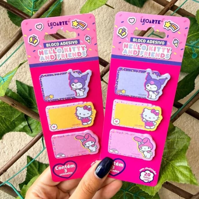 Bloco de Notas Hello Kitty Kuromi Melody Bloco de Notas 60 Folhas Leo&Leo Papelaria Fofa Kawaii