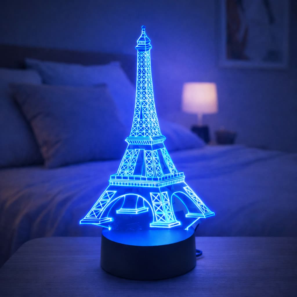 Luminária LED 3D de Mesa /Decoração Luz noturna Torre Eiffel