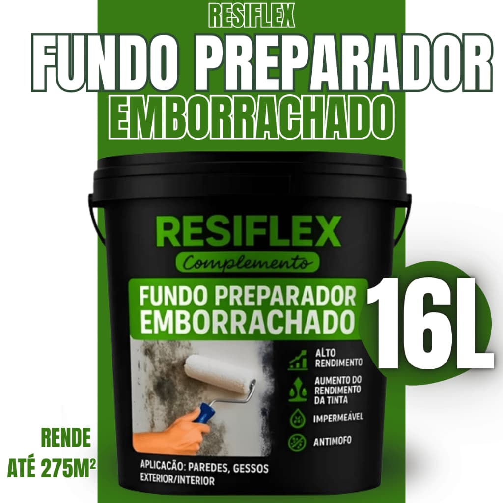 Selador Fundo Preparador Resiflex 16L Base Água Para Preparação de Superfícies Antes da Pintura
