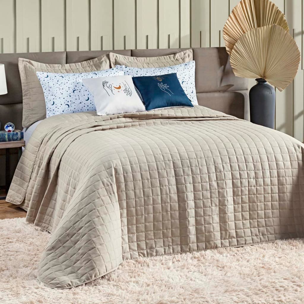 Kit Cobre Leito Casal Micropercal 300 Fios Matelado 7 Peças