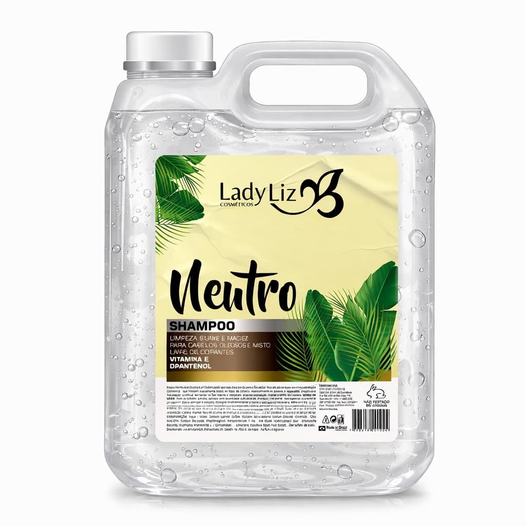 Shampoo Transparente Neutro Limpeza Suave E Maciez 5 Litros