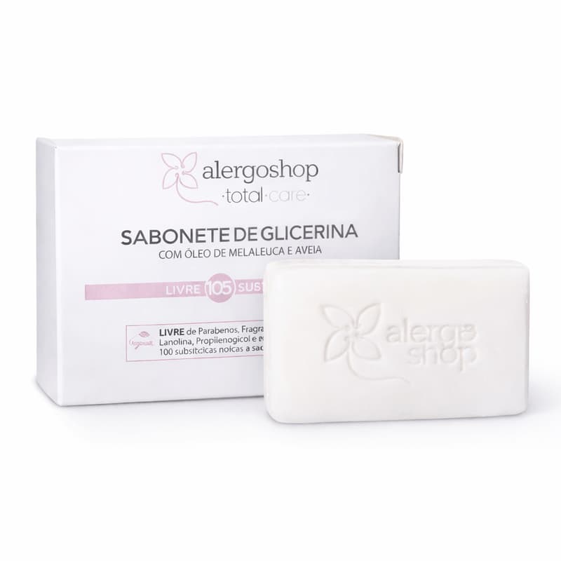 Sabonete de Glicerina em Barra Hipoalergênico 90g Total Care Alergoshop