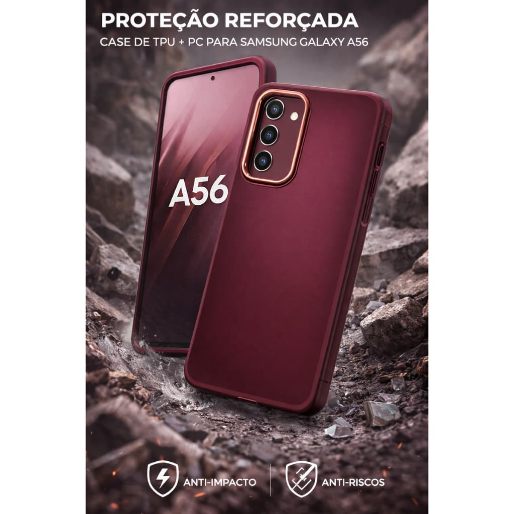 CASE SAMSUNG GALAXY A56 CAPINHA REFORÇADA 2 EM 1 TPU + PC