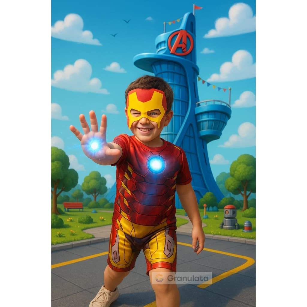 Fantasia Infantil Homem de Ferro com Máscara Macacão Confortável Tamanhos P ao GG Carnaval
