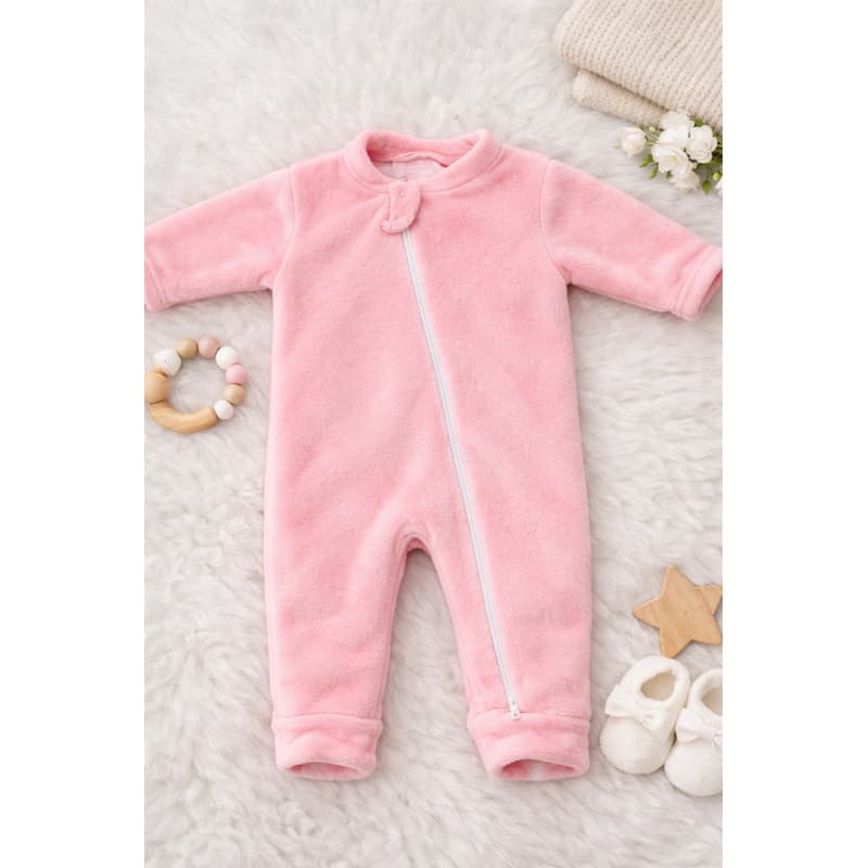 Macacão Bebê Pijama Peluciado Fleece Com Zíper Inverno Térmico Quentinho
