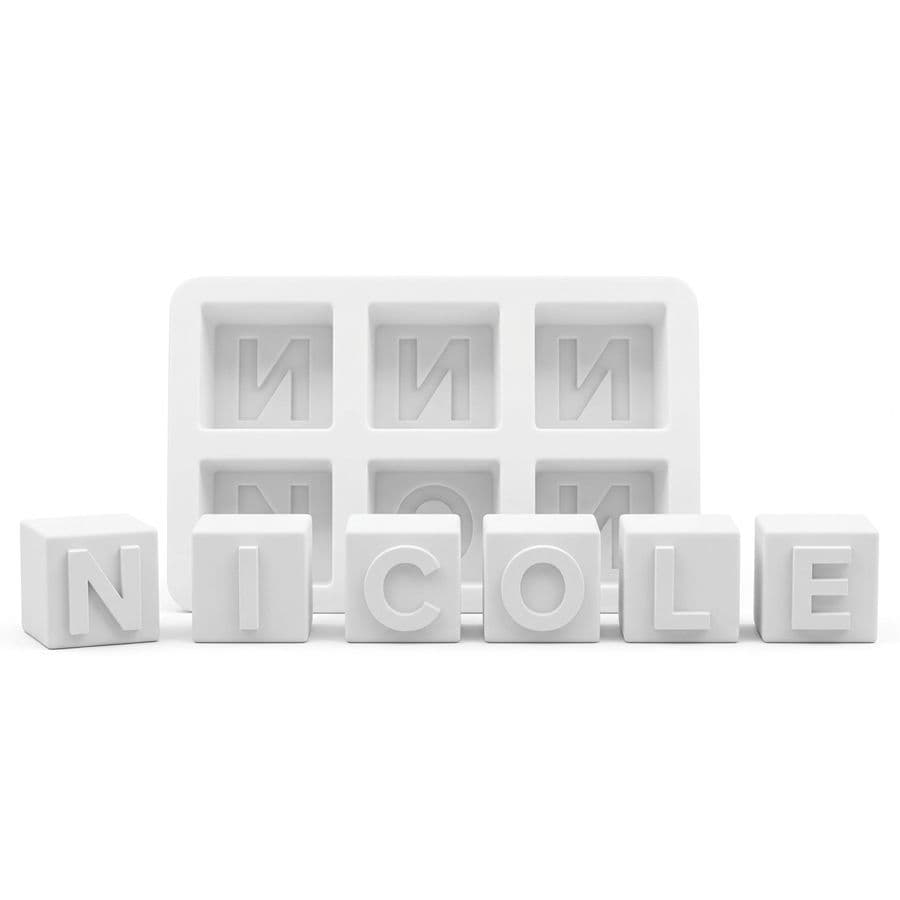 Forma de Silicone Lembrancinha 6 Letras Iniciais para Lembrancinha Chá de Bebê DIY com Vela Sabonete