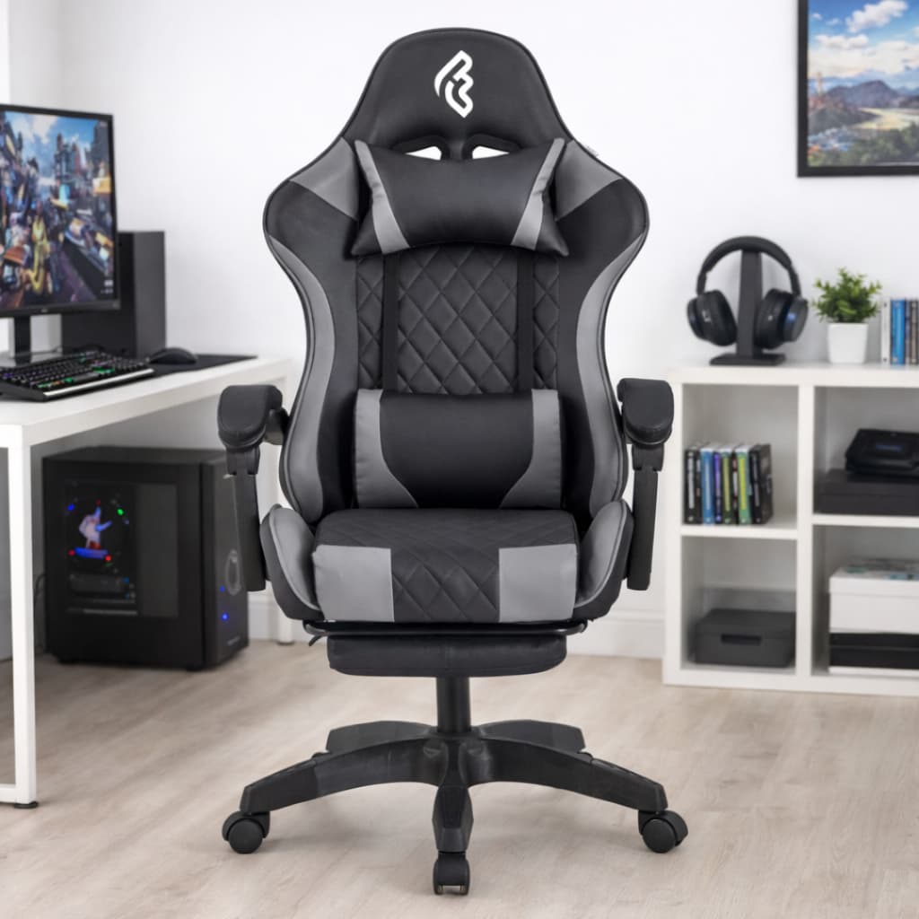 Cadeira Gamer E Escritório Fohar Ergonômica Preta E Branca