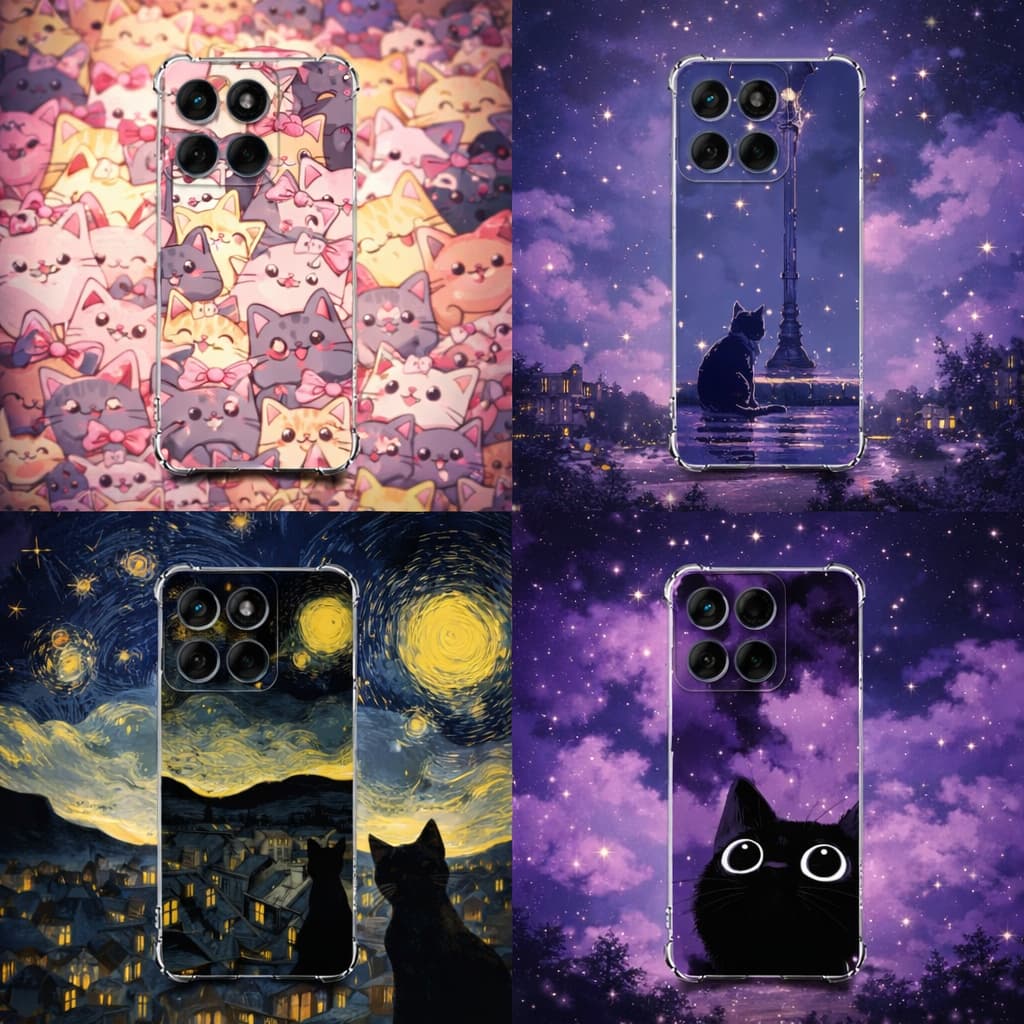 Capa Motorola Edge 70 Fusion Plus Pro Ultra 5G Capinha Hex TPU Anti Impacto Estampa Gatos Fofos