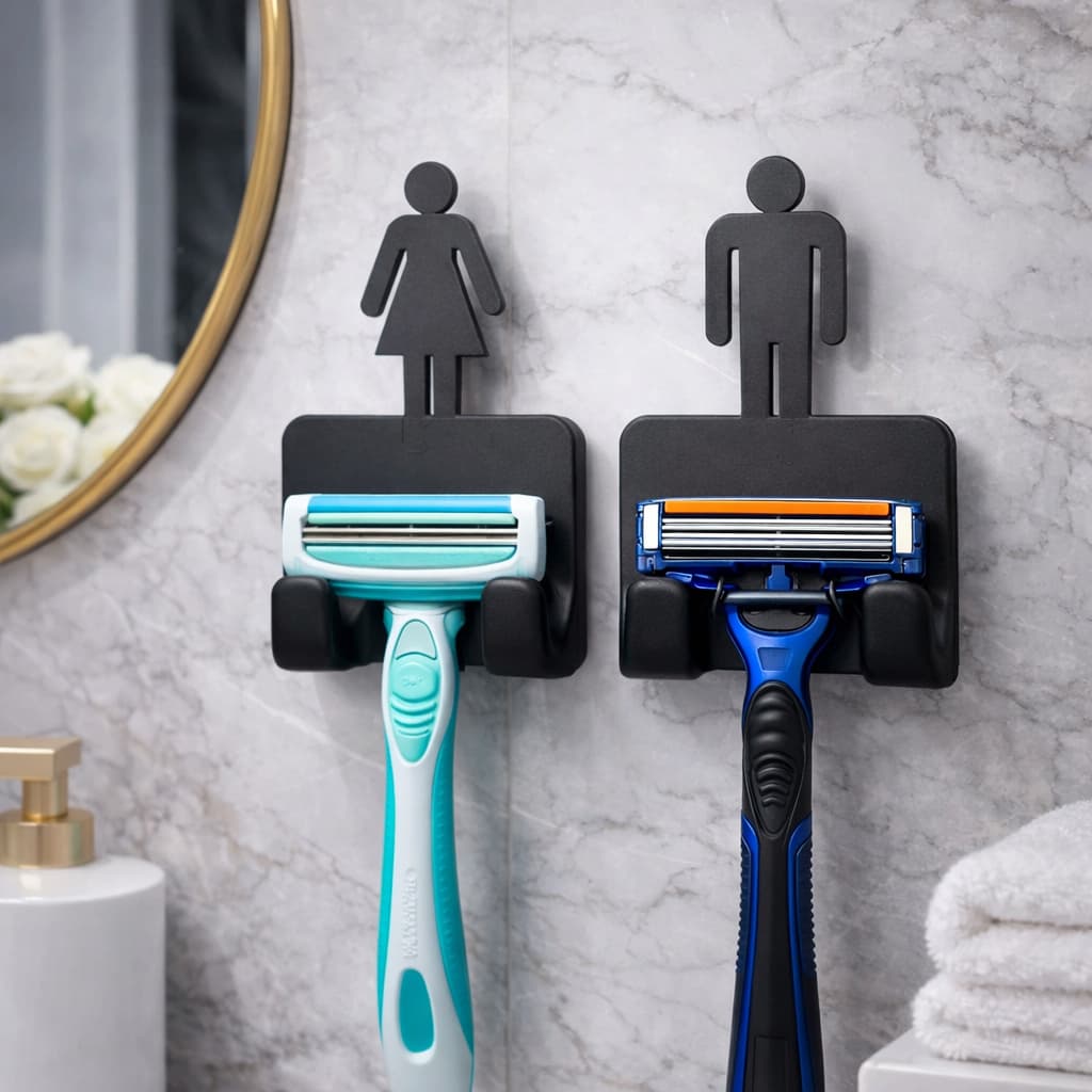 Suporte para Barbeador Adesivo de Parede Porta Gilete Banheiro Sem Furar com Personagem