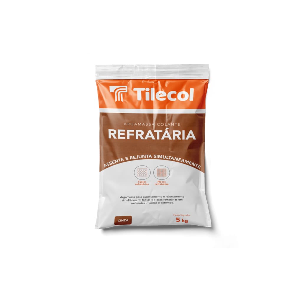 Argamassa Refratária Tilecol 5kg | Alta Temperatura para Forno a Lenha, Churrasqueira e Lareira