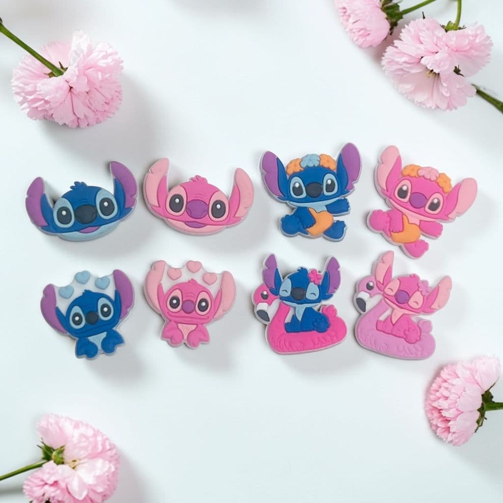 Kit Pins Fofos Babuche Stitch Angel Verão 4/8 und