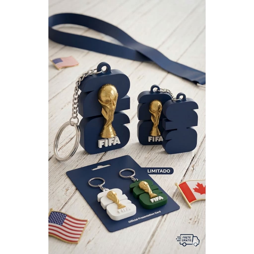 Kit 10 Chaveiros Exclusivos Copa do Mundo 2026