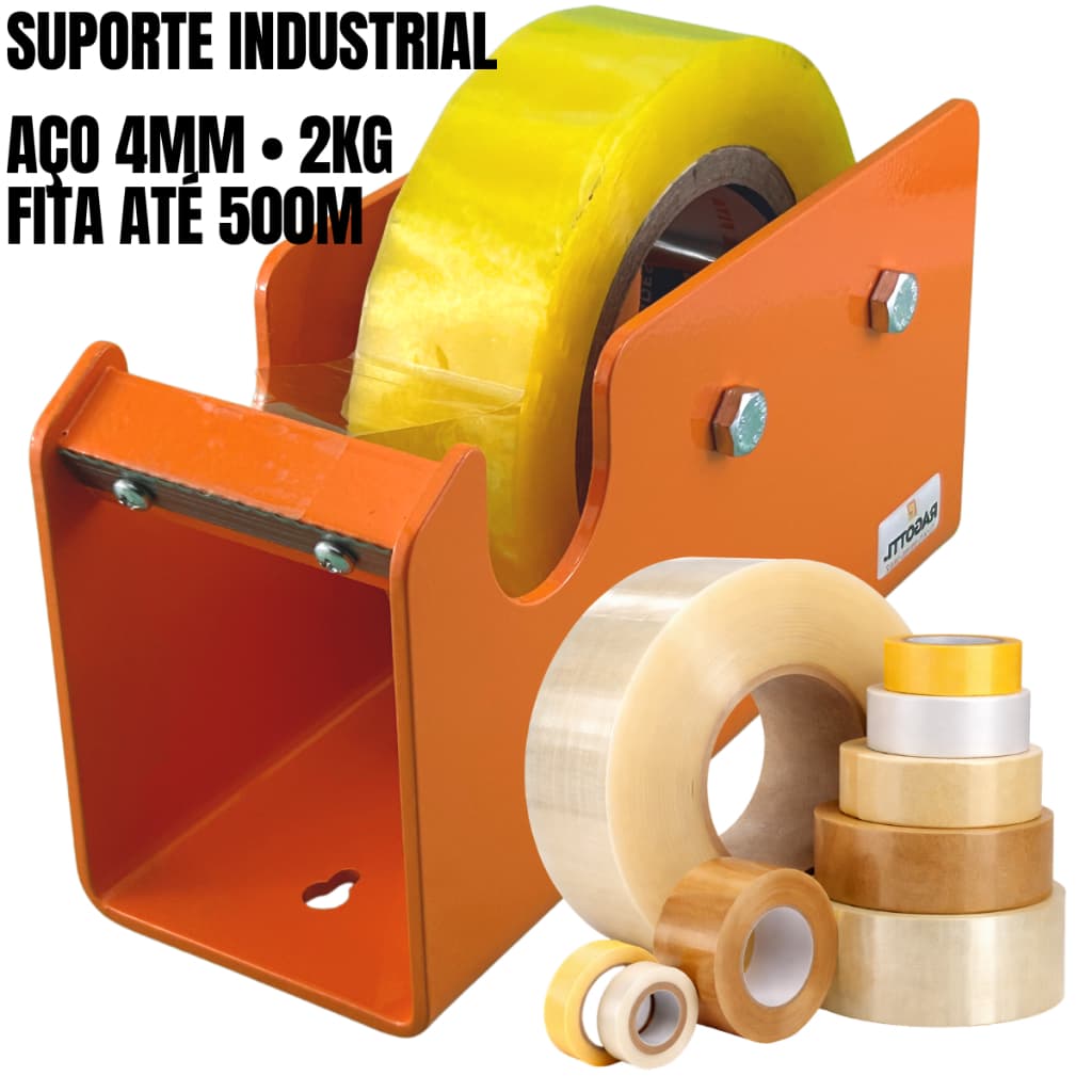 Suporte Fita Adesiva 500M Industrial Aço 4mm 2kg De Bancada Profissional - Ragotti