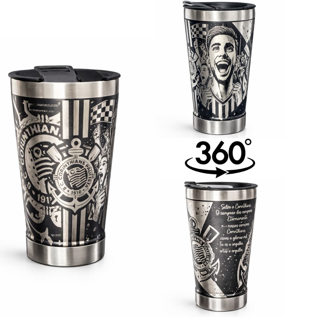 Copo Térmico Personalização em 360 CORINTHIANS 473 ML Personalizado Time