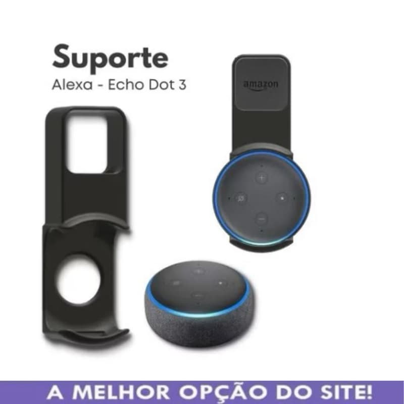 Suporte de Tomada para Alexa Echo Dot 3 | Suporte Parede Organizador para Echo Dot 3ª Geração