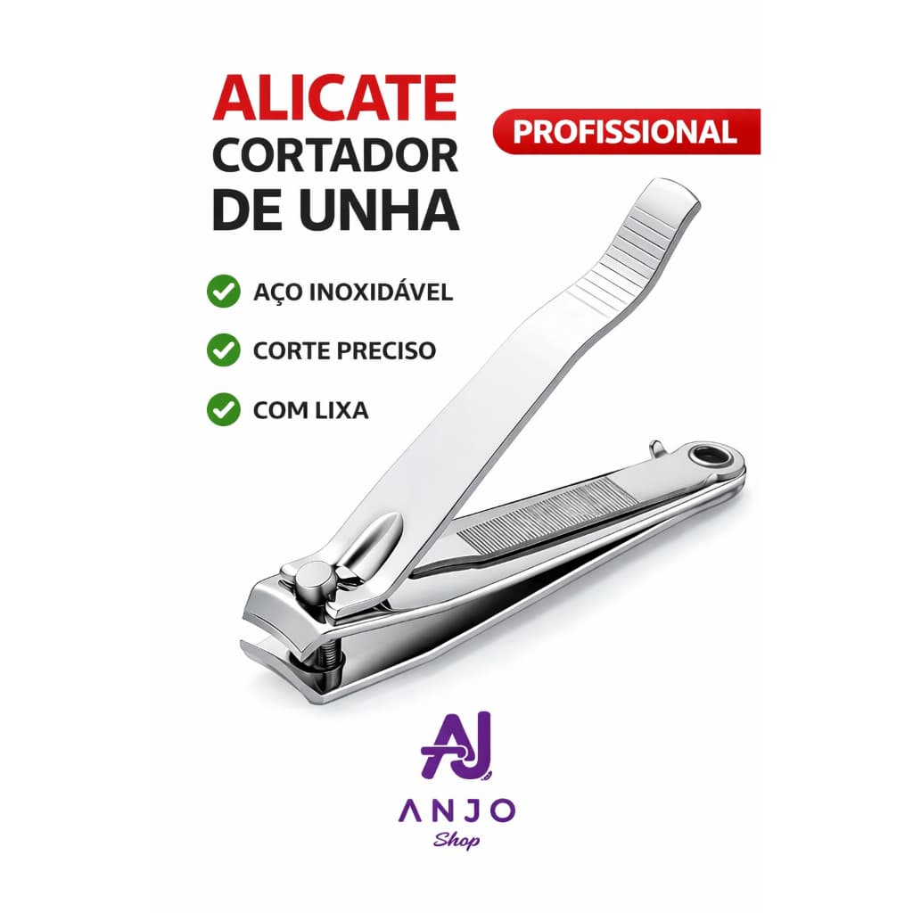 Cortador de Unha Profissional Grande Aço Inoxidável Com Lixa Manicure Pedicure Alta Precisão Alicate