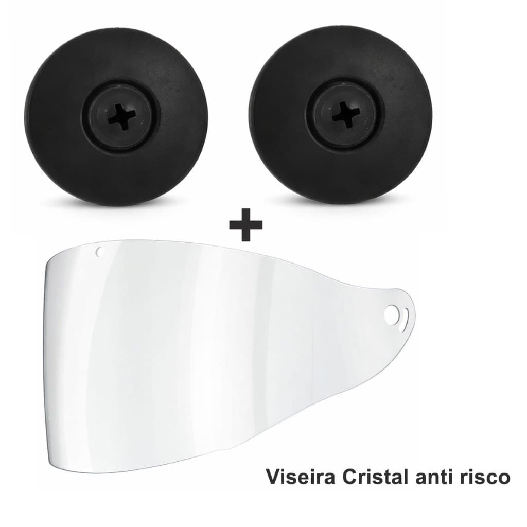 Kit Viseira Cristal Anti Risco + Parafuso Para Capacete Liberty Three ProTork