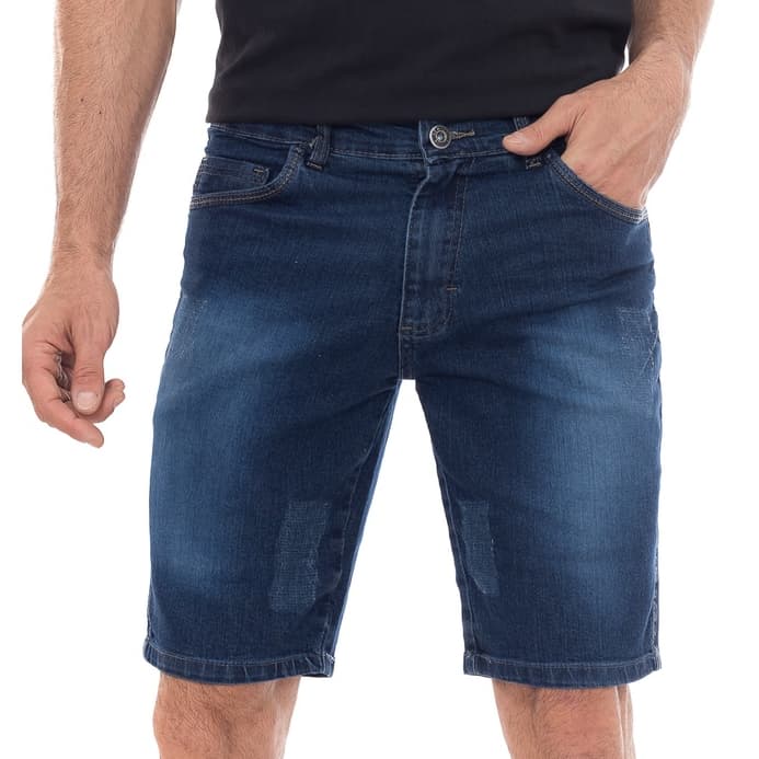 Bermuda Jeans Masculina Blue Style Confort Básica Premium Verão Tradicional Adulto Confortável Ótimo Caimento Casual